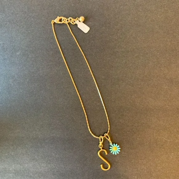 NWT Lulu Frost Plaza Bond Chain Plaza Letter S Charm Daisy Enamel Charm … - Picture 4 of 12
